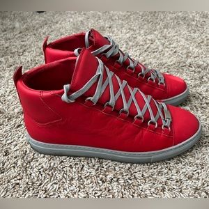 Balenciaga red Arena high top sneakers size 41